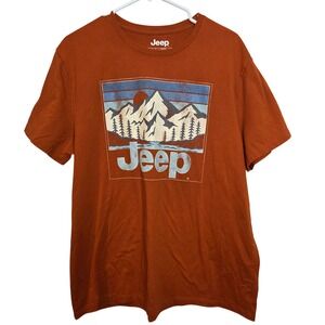 JEEP Mountains Logo Tee Burnt Orange Wrangler Size XL